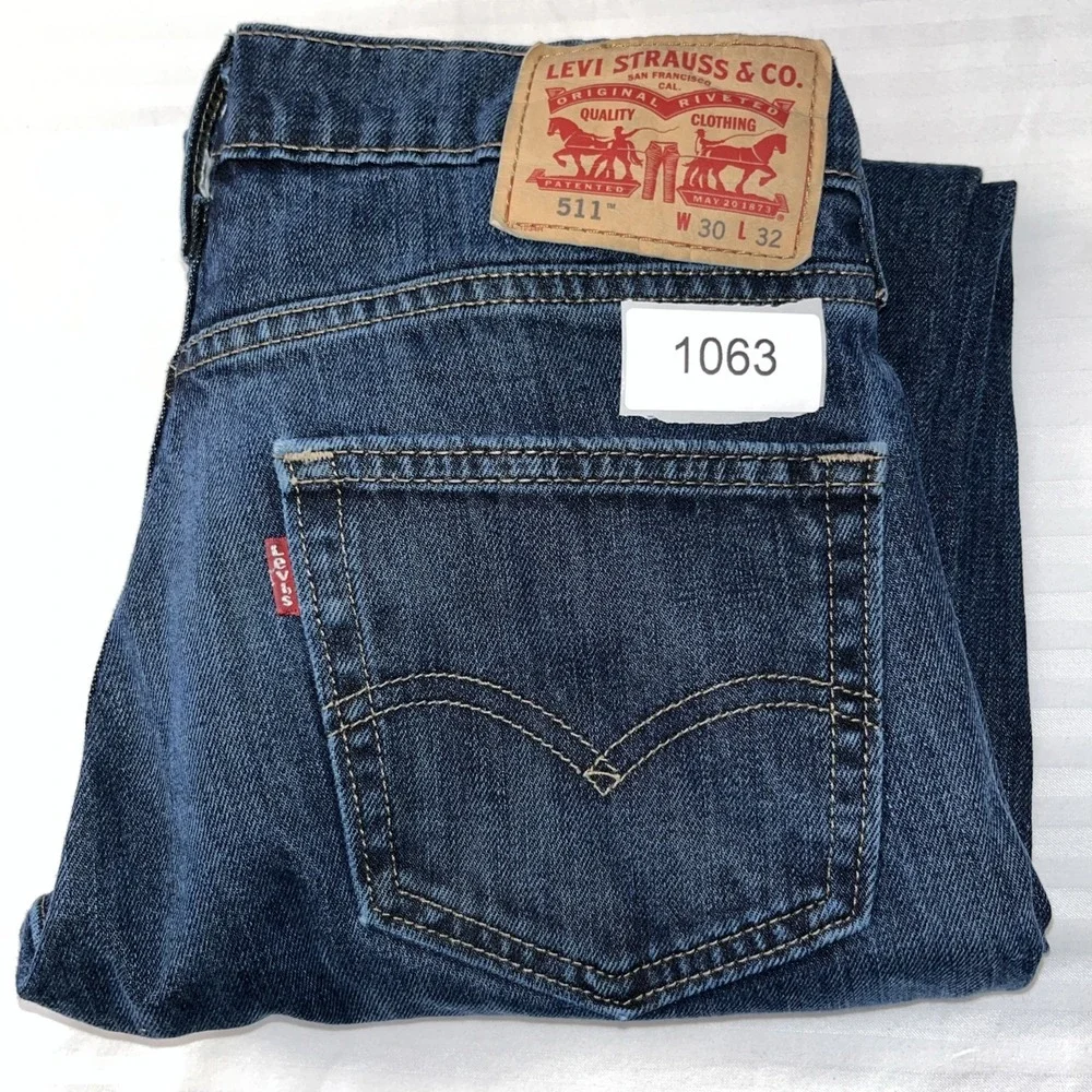 Levis 511 Jeans Mens 30x32 (30x31) Blue Slim Fit‎ Dark Wash American Denim Pants
